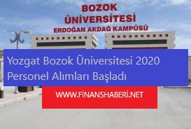 Yozgat Bozok Üniversitesi 2020 Personel Alımı